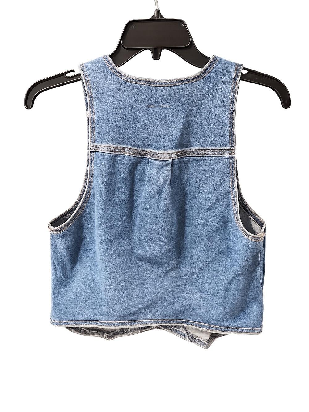 Levi Strauss Signature Denim Vest Women’s Small Button Front Utility Pockets - Picture 3 of 4